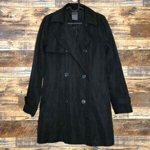 Primark Linen Black Trench Coat Size 6